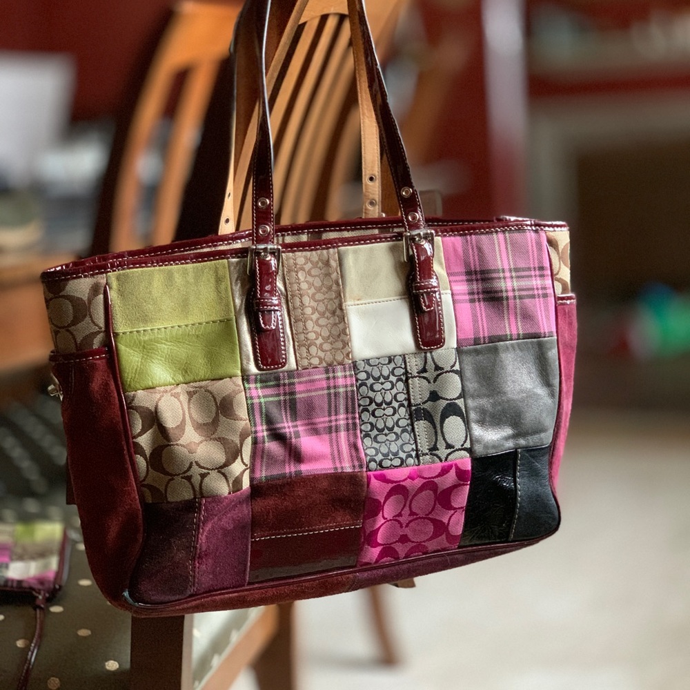 Coach Holiday Patchwork Tote and Wristlet
